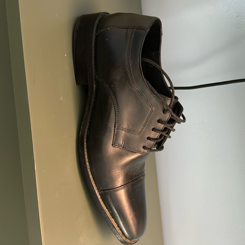 Mens Johnston & Murohy J.Murphy 11 Wide dress shoes black.